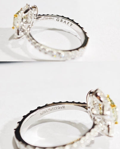 Bague 48 Graff - Bague en or 750 avec diamant de couleur 0,77 ct 58 Facettes Jnci28