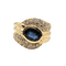Bague 54 Bague bandeau vintage saphir et diamants en or jaune 18 carats 58 Facettes 695