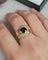 Bague 54 Bague bandeau vintage saphir et diamants en or jaune 18 carats 58 Facettes 695
