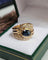 Bague 54 Bague bandeau vintage saphir et diamants en or jaune 18 carats 58 Facettes 695