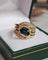 Bague 54 Bague bandeau vintage saphir et diamants en or jaune 18 carats 58 Facettes 695