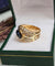 Bague 54 Bague bandeau vintage saphir et diamants en or jaune 18 carats 58 Facettes 695