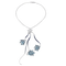 Océan - Collier en or blanc, saphirs, diamants et zircon