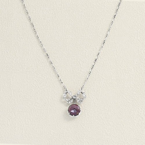 Collier Collier Platine, Grenat et Diamants 58 Facettes 64700095