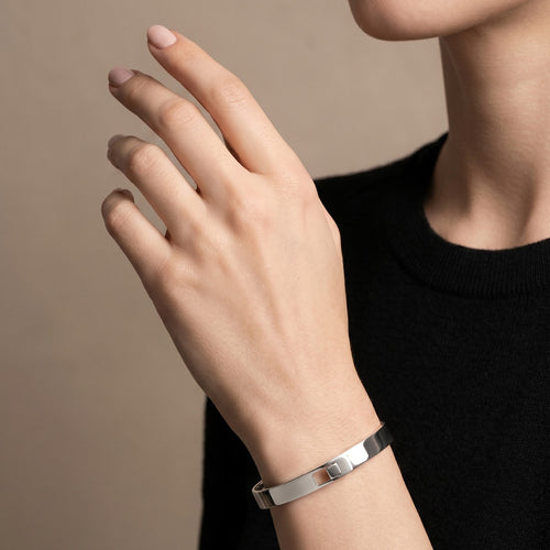 Bracelet dinh van Serrure Cube - Bracelet jonc en argent 925 58 Facettes 66200009