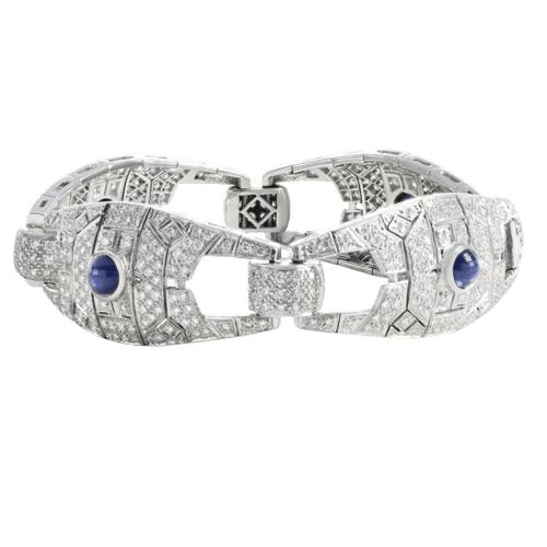 Bracelet Bracelet en or blanc, saphirs cabochon et diamants 58 Facettes 62100027