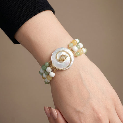 Bracelet Susie Otero - Bracelet Carrousel en or jaune, diamants et nacre 58 Facettes 62100103