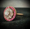 Bague 56 Bague Art déco en or 18 carats, diamants taille ancienne et rubis 58 Facettes Bague 003