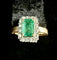 Bague 48 Bague vintage - Émeraude et diamants en or jaune 18 carats 58 Facettes Bague 004
