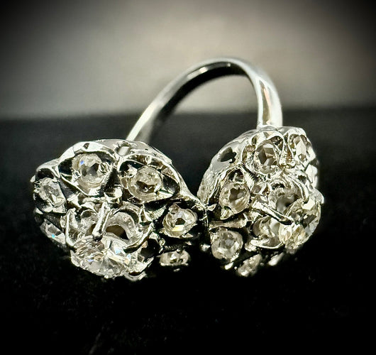 Bague 51 Bague Toi & Moi florale en or 18 carats et diamants 58 Facettes Bague 005