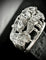 Bague 50 Bague trilogie style Art déco en or blanc 18 carats et diamants 58 Facettes Bague 006