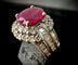 Bague 55.5 Bague - Rubis ovale env. 2 ct et diamants en or blanc 18 carats 58 Facettes Bague 008