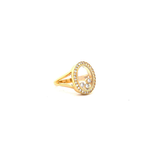 Bague 50 Chopard Happy Diamonds - Bague en or jaune 18k et diamants 58 Facettes 60024112