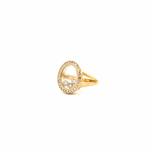 Bague 50 Chopard Happy Diamonds - Bague en or jaune 18k et diamants 58 Facettes 60024112