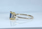 Bague 56 Bague en or 18 carats avec saphir de Ceylan et diamants 58 Facettes AB715
