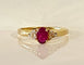 Bague 56 Bague en or jaune 18 carats rubis et diamants 58 Facettes AB716