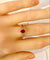 Bague 56 Bague en or jaune 18 carats rubis et diamants 58 Facettes AB716