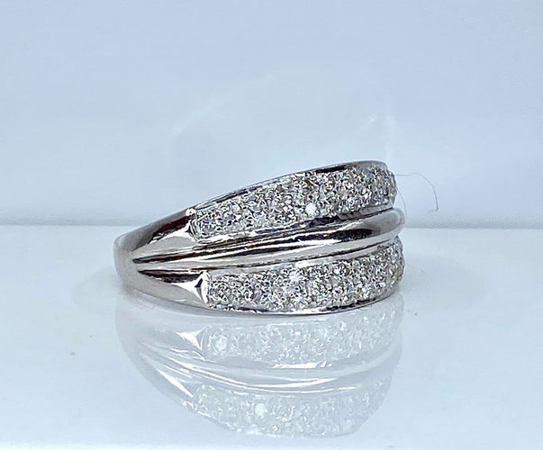 Bague 61 Bague jonc en or jaune 18 carats et diamants 58 Facettes AB718