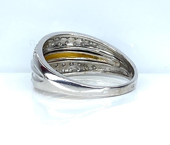 Bague 61 Bague jonc en or jaune 18 carats et diamants 58 Facettes AB718