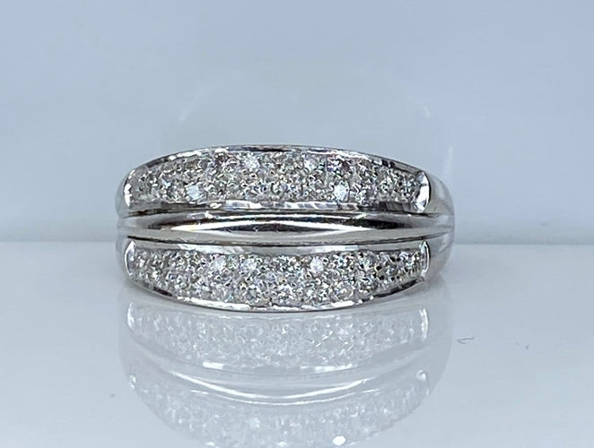 Bague 61 Bague jonc en or jaune 18 carats et diamants 58 Facettes AB718