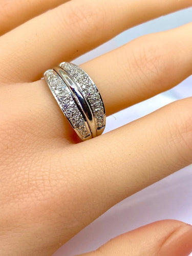 Bague 61 Bague jonc en or jaune 18 carats et diamants 58 Facettes AB718