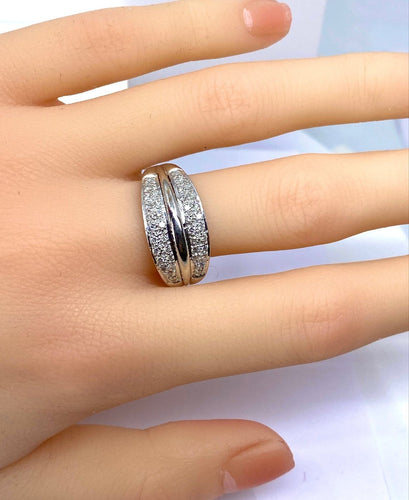 Bague 61 Bague jonc en or jaune 18 carats et diamants 58 Facettes AB718