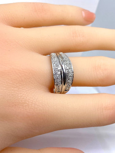 Bague 61 Bague jonc en or jaune 18 carats et diamants 58 Facettes AB718