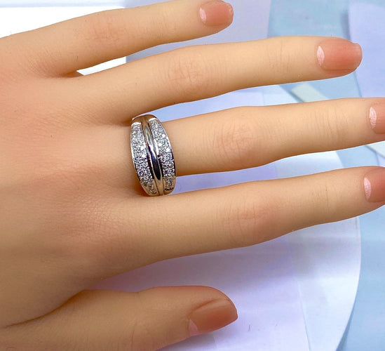 Bague 61 Bague jonc en or jaune 18 carats et diamants 58 Facettes AB718