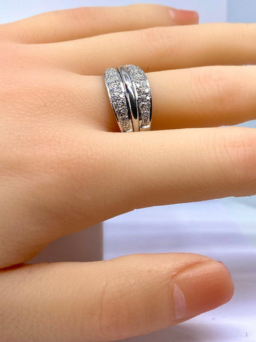 Bague 61 Bague jonc en or jaune 18 carats et diamants 58 Facettes AB718