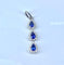 Pendentif Pendentif - Trois gouttes en or blanc 18 carats, saphirs et diamants 58 Facettes AB719