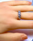 Bague 57 Bague jonc - Or blanc 18 carats, diamants et saphirs de Ceylan 58 Facettes AB720