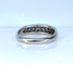 Bague 57 Bague jonc - Or blanc 18 carats, diamants et saphirs de Ceylan 58 Facettes AB720