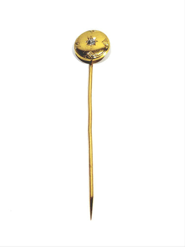Épingle à cravate en or jaune 18 carats et diamant 58 Facettes id: 1756197