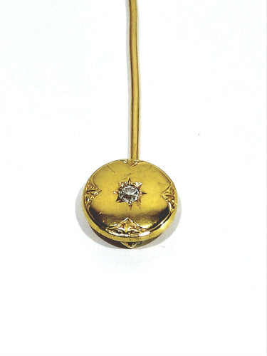 Épingle à cravate en or jaune 18 carats et diamant 58 Facettes id: 1756197