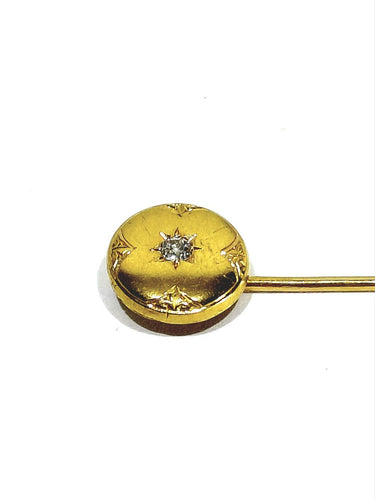 Épingle à cravate en or jaune 18 carats et diamant 58 Facettes id: 1756197