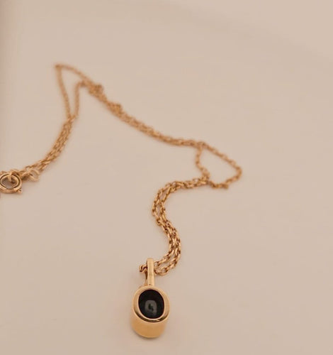 Collier Chaîne et pendentif - Saphir ovale en or jaune 18 carats 58 Facettes 2909758 - 2153871