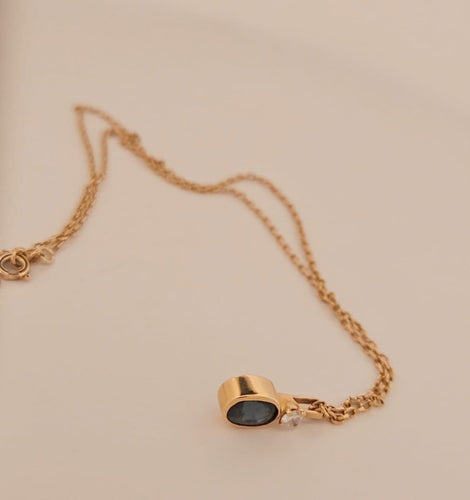 Collier Chaîne et pendentif - Saphir ovale en or jaune 18 carats 58 Facettes 2909758 - 2153871