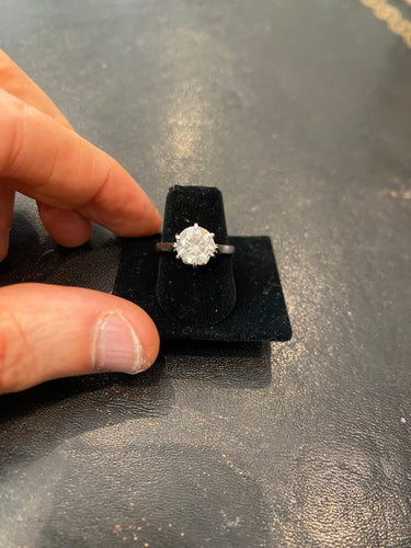 Bague solitaire - Diamant 2,06 carats en or et platine