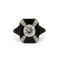 Bague 59 Art déco - Bague géométrique en platine, onyx et diamants 58 Facettes 1401