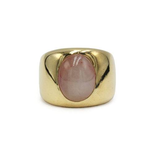 Bague 51 Bague vintage en or jaune 750 et saphir cabochon 58 Facettes 1398
