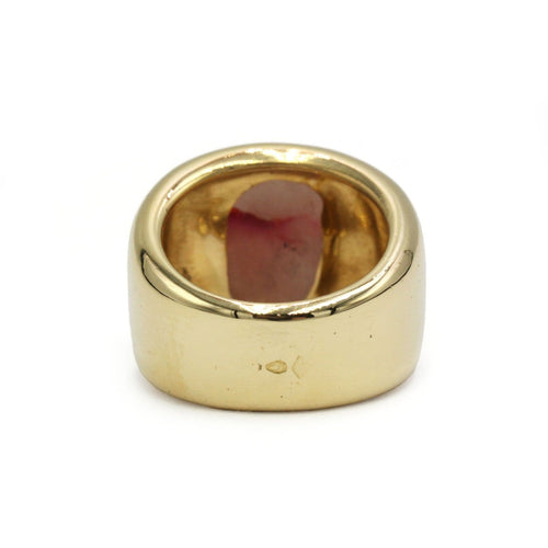 Bague 51 Bague vintage en or jaune 750 et saphir cabochon 58 Facettes 1398