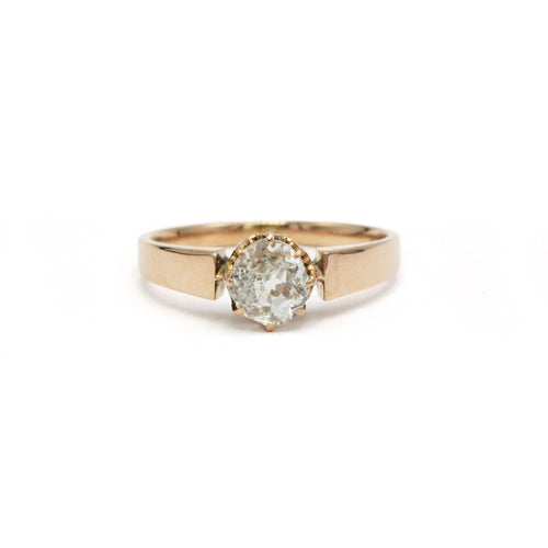 Bague 56 Bague solitaire en or jaune 750 et diamant taille ancienne 58 Facettes 1404
