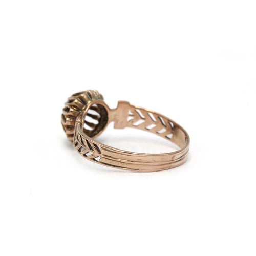 Bague 54 Bague ancienne - diamant taille rose en or rose 750 58 Facettes 1405