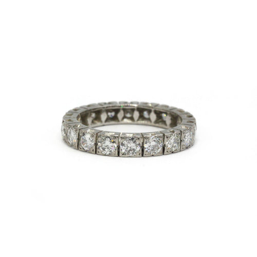 Bague 53 Alliance - Bague en or blanc 750 et diamants 58 Facettes 1420