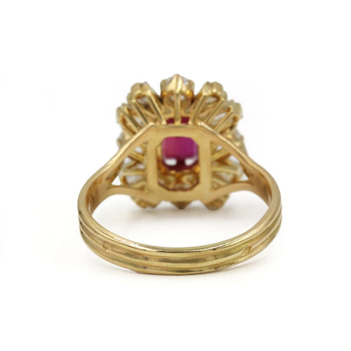 Bague 61 Bague en or jaune 750 avec diamants et rubis 58 Facettes 1361