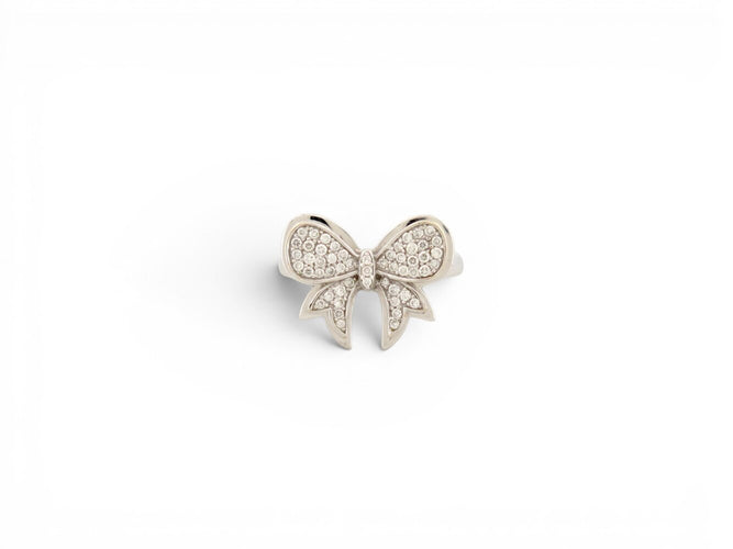 Bague 53 Noeud - Bague en or blanc 18k diamants 58 Facettes 274553