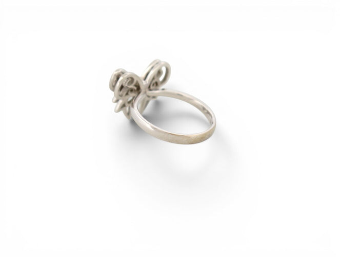 Bague 53 Noeud - Bague en or blanc 18k diamants 58 Facettes 274553