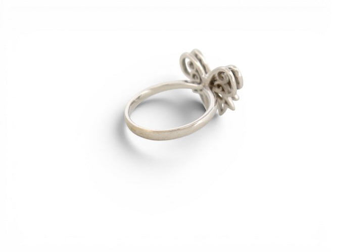 Bague 53 Noeud - Bague en or blanc 18k diamants 58 Facettes 274553