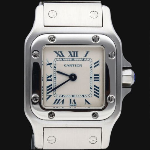 Montre Cartier Santos Galbée PM - Montre femme en acier quartz 58 Facettes MT46675
