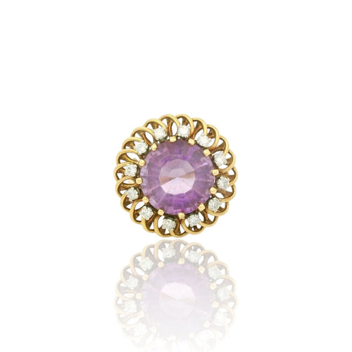 Bague 58 Bague cocktail vintage - Améthyste et diamants 58 Facettes
